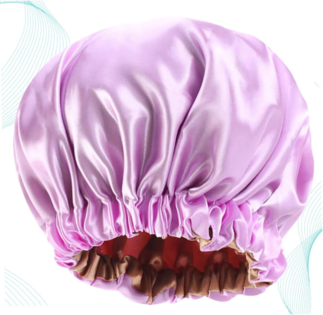 Шапочка для душа Satin, FRCOLOR, 2 Pieces, 38x38cm, Light Purple — фото 4