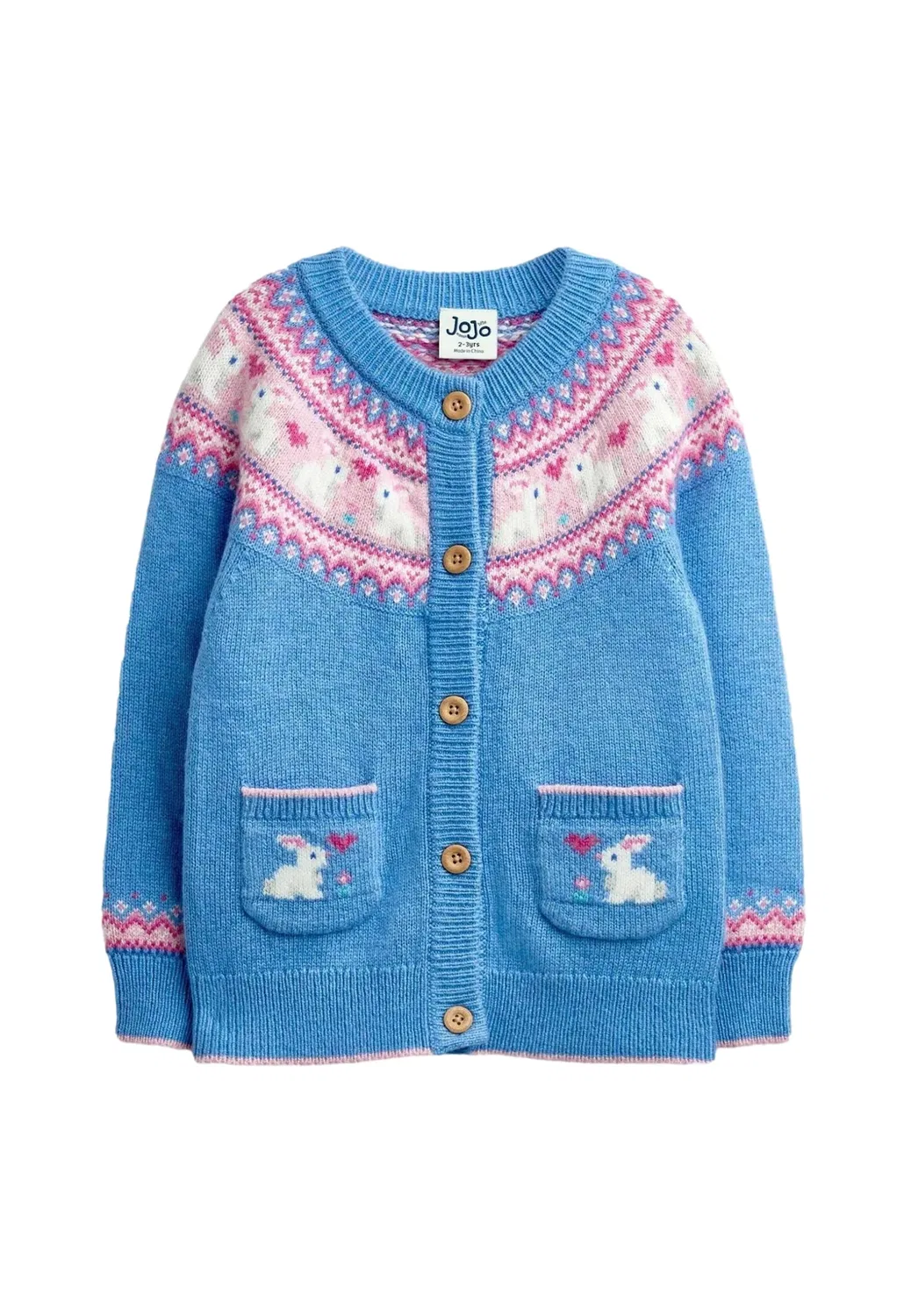 Кардиган в стиле фэйр-айл - кардиган Jojo Maman Bébé, Blue Bunny