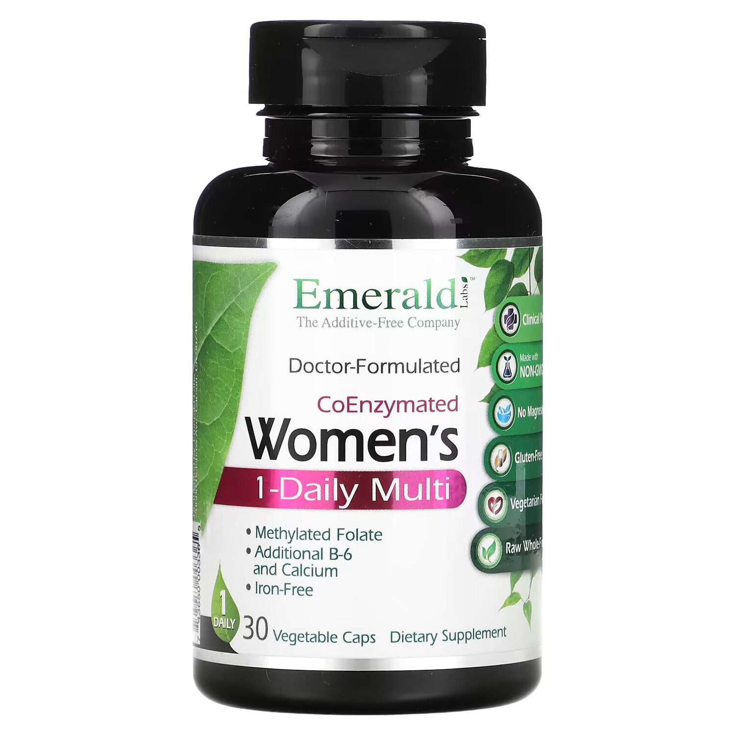 

Emerald Laboratories, CoEnzymated Women's 1-Daily Multi, 30 растительных капсул