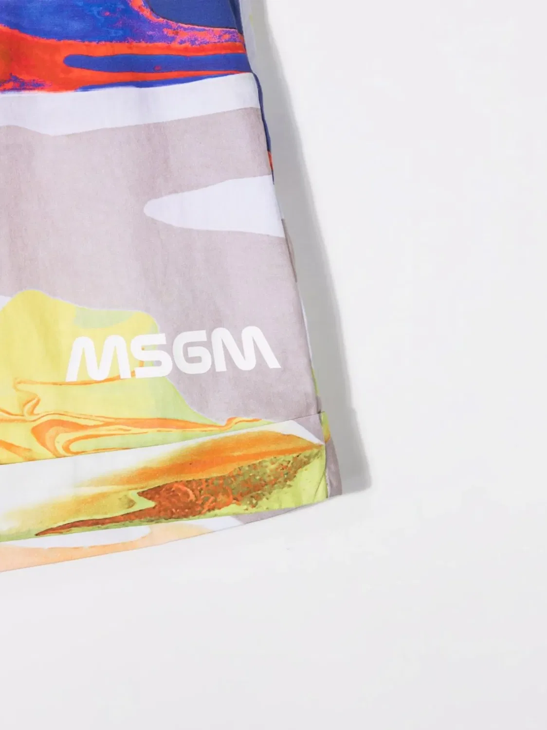 Шорты-бермуды с абстрактным принтом MSGM, оранжевый — фото 2