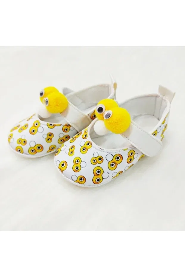 Детские ботиночки для девочек с принтом Pamily Baby, Yellow — фото 2