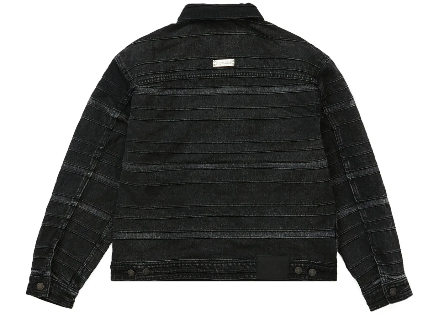 Мужской джинсовый куртка-тракер с многослойным дизайном Supreme Layered Denim Trucker, черный — фото 2