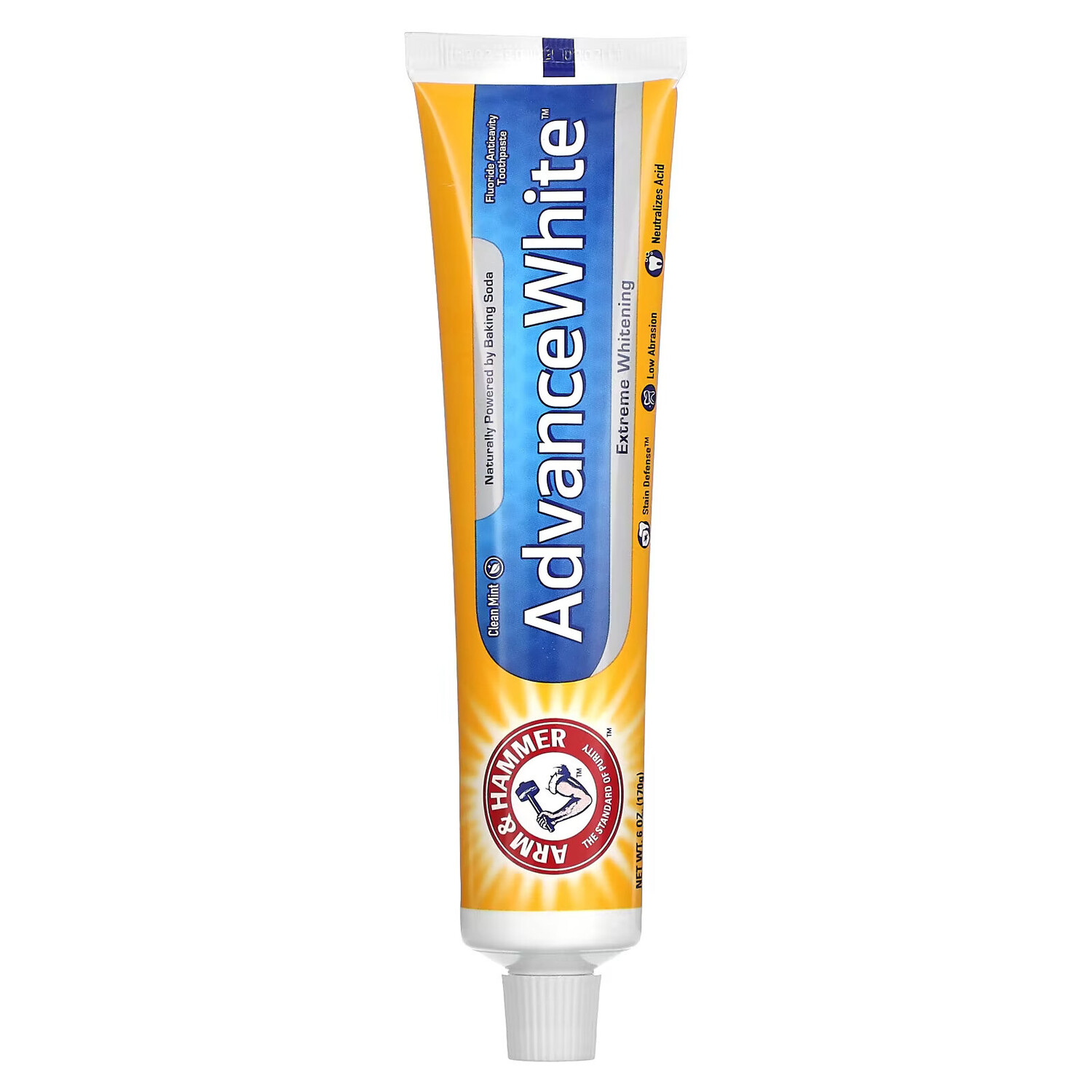 

Arm & Hammer, AdvanceWhite, экстремально отбеливающая зубная паста, прозрачная мята, 170 г (6,0 унции)