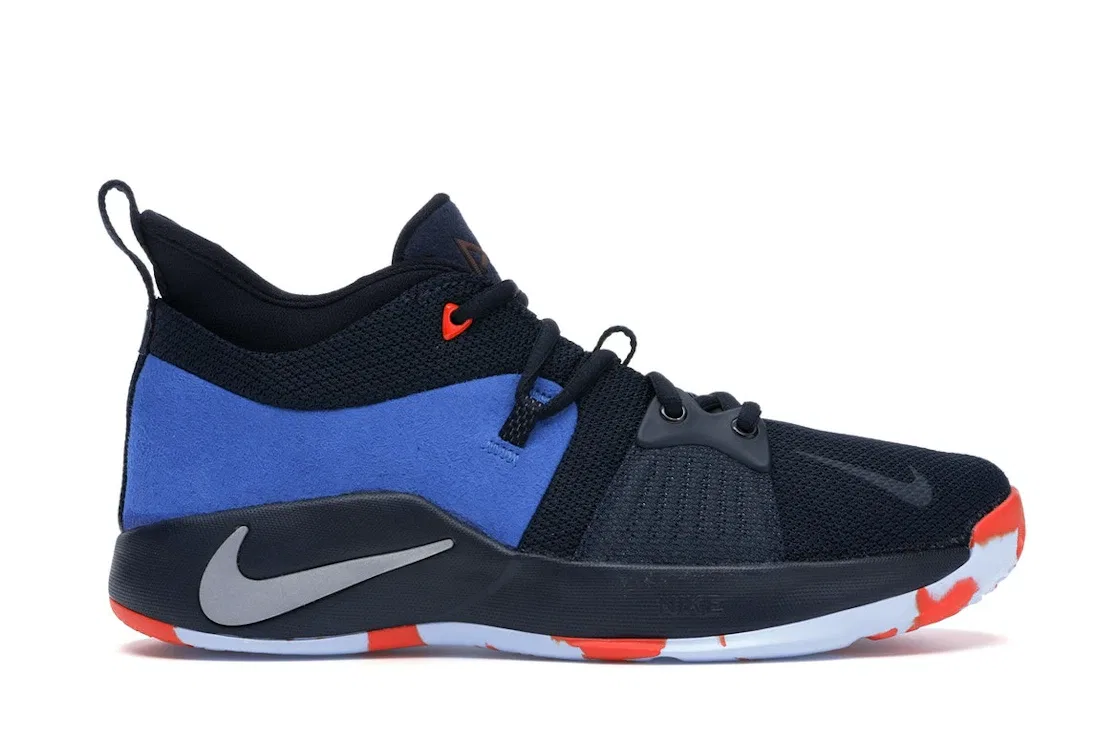 Детские кроссовки для мальчиков спортивные Nike PG 2, Dark Obsidian/Navy-Kinetic Green