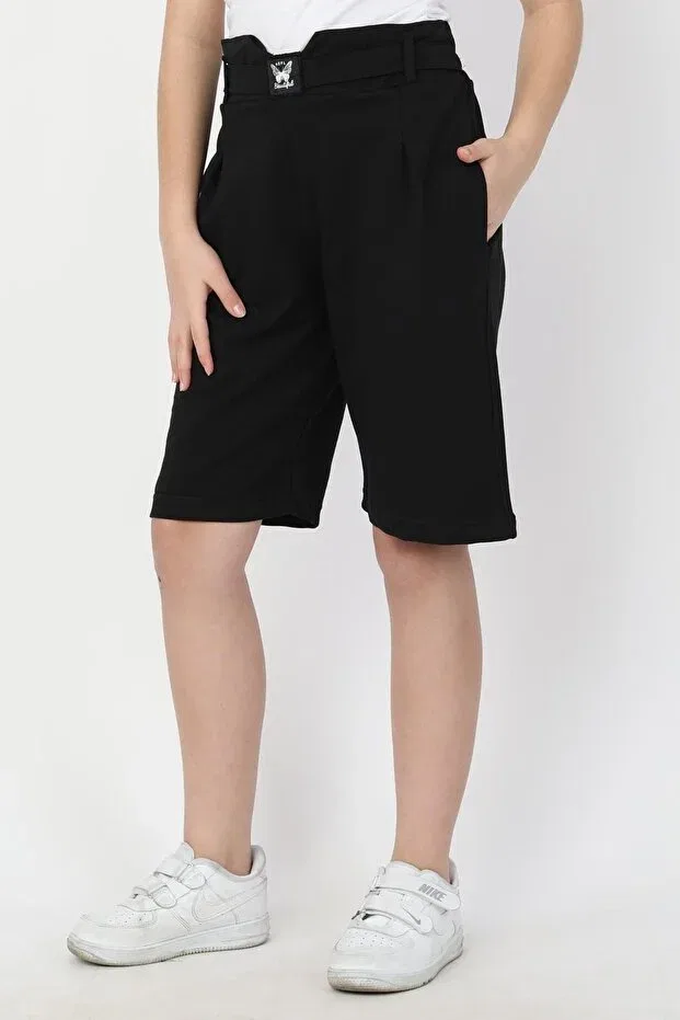 Детские шорты для девочек хлопковые Sports Capri Asyakids Club, Black — фото 4
