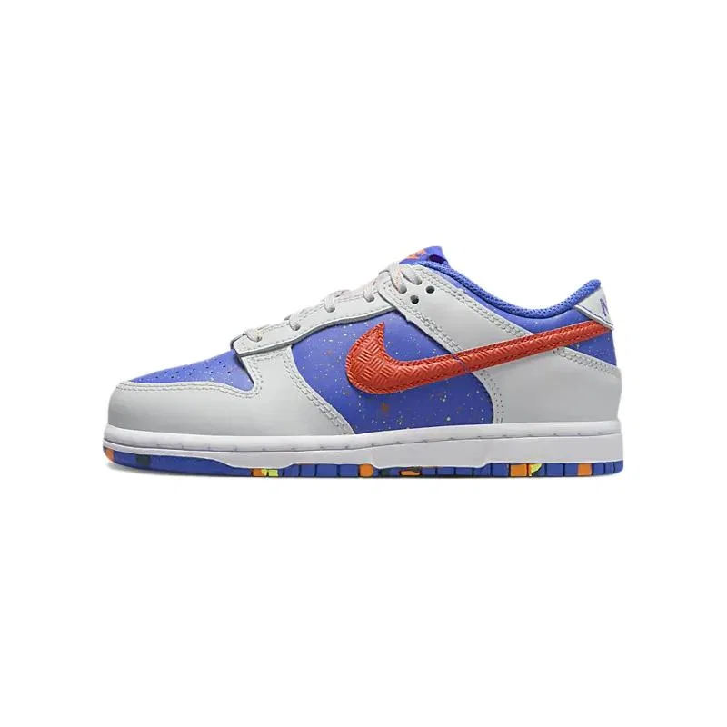 Детские кроссовки для скейтбординга Photon Gray/Cosmic Blue/Neon Yellow/Dutch Orange Dunk Low Nike