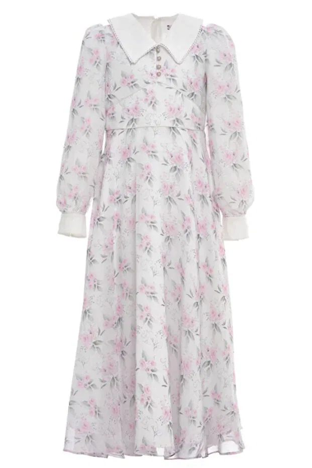 Детское платье для девочек с принтом Evening dresses flower patterned girls long graduation and ceremony dress 8-9-10-11-12-13-14-15 years old 36386pr Pamina, Pink — фото 3