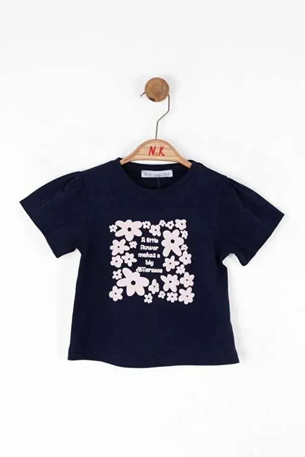Детское для девочек хлопковое футболка Nk Kids, Navy Blue