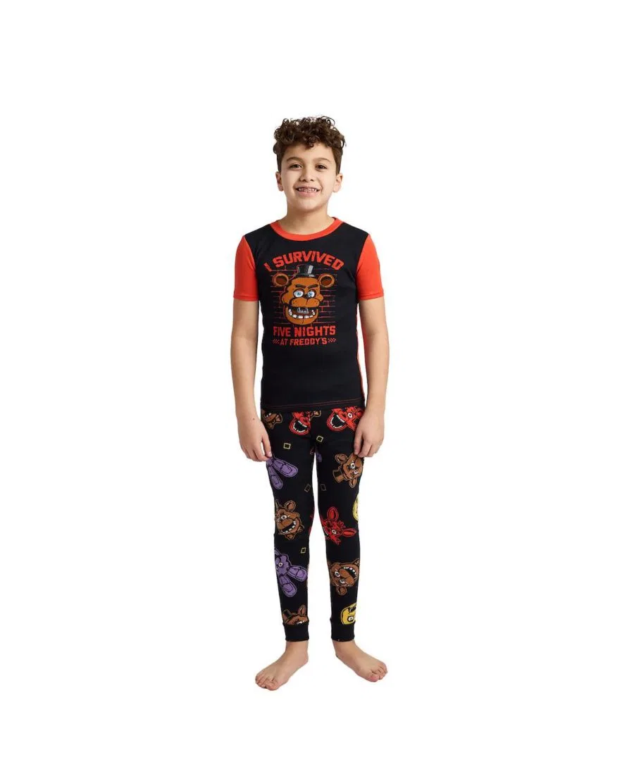 Комплект пижам с принтом Freddy Face, 4 предмета Five Nights At Freddy's, Black & Orange — фото 2