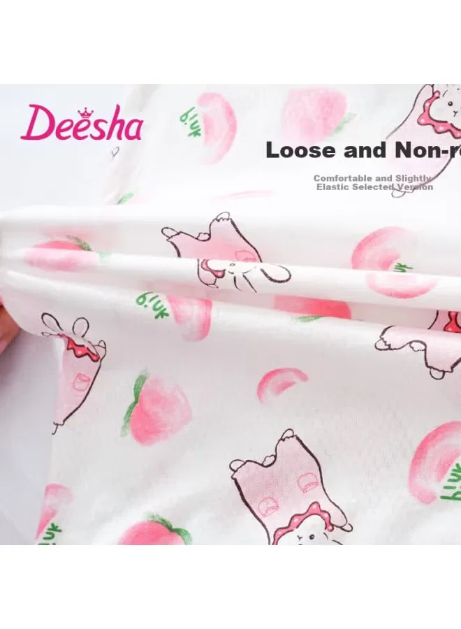 Ночная сорочка на бретелях с принтом Taotao Rabbit Deesha, белый — фото 3