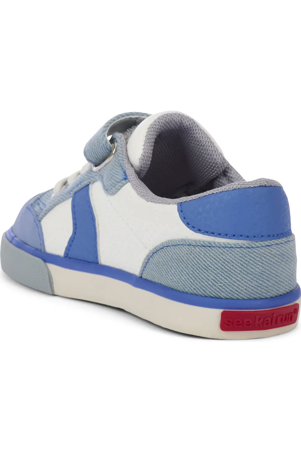 Кроссовки детские с липучкой Connor See Kai Run, White/Washed Denim — фото 2