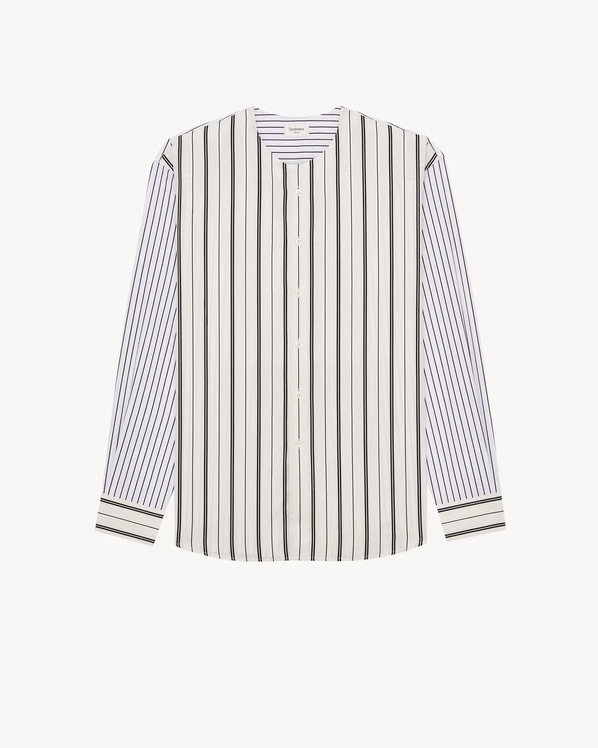 Рубашка Winchesters из поплина из сатина в полоску SAINT LAURENT, черный — фото 2