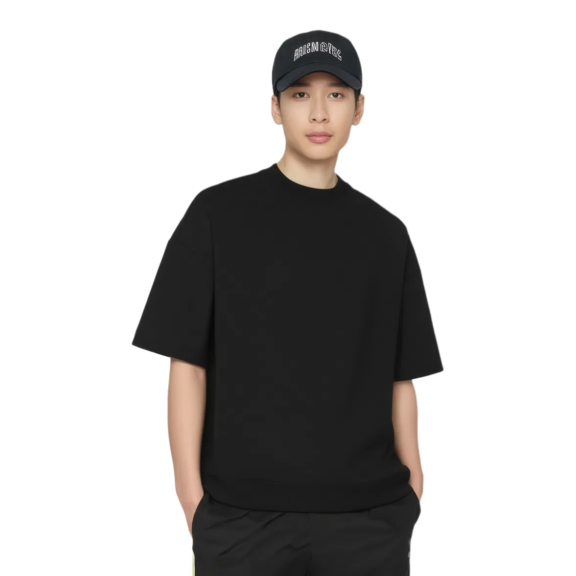 Мужская футболка с круглым вырезом Black ZARA, Black — фото 4