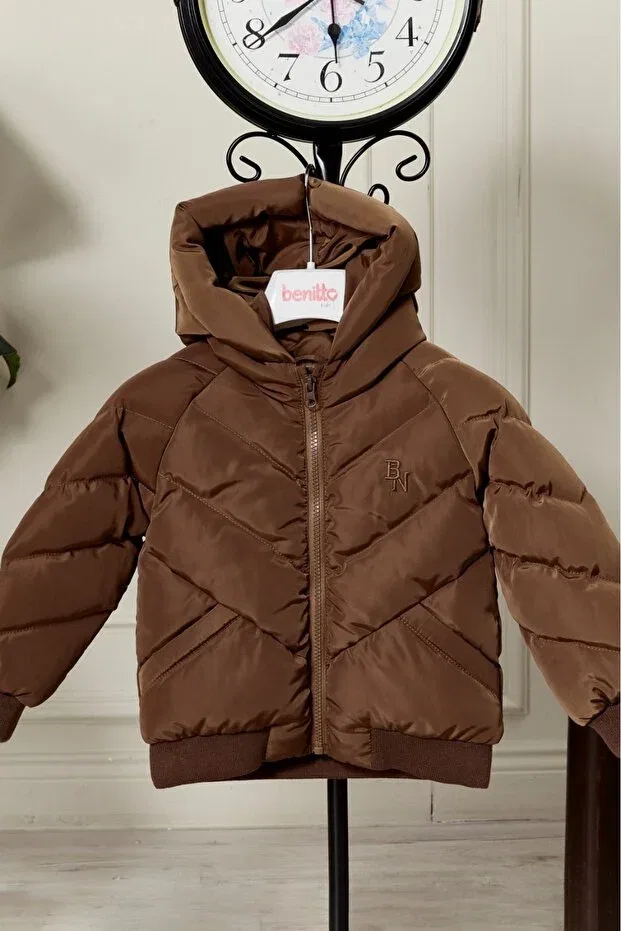 Детское зимнее пальто для мальчиков с капюшоном Benitto Kids, Brown