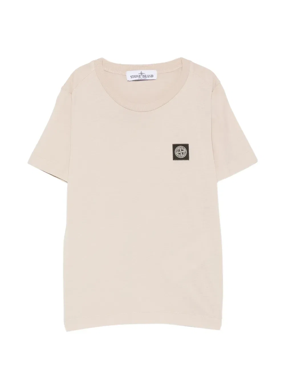 Футболка с логотипом-нашивкой Stone Island Junior, бежевый