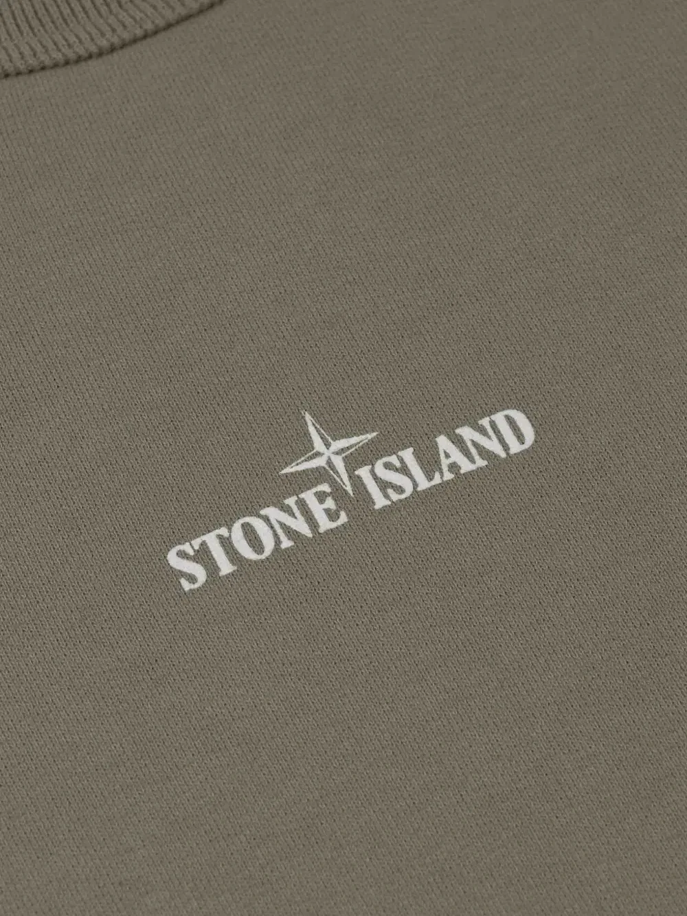 Хлопковый свитер с логотипом Stone Island Junior, зеленый — фото 2