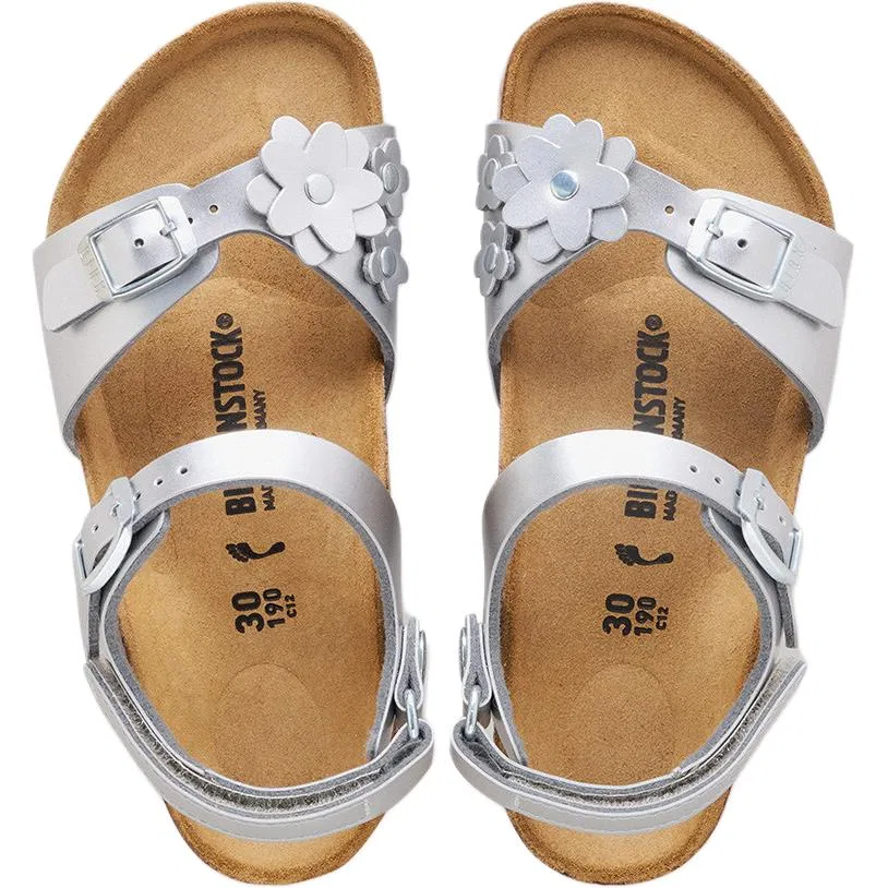 Детские сандалии Birkenstock Rio, Silver Narrow — фото 4