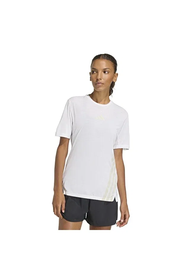 Женская футболка спортивная с принтом Adidas, White