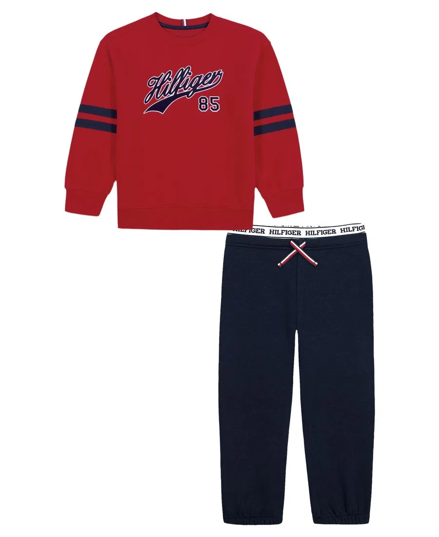 Комплект из свитшота и джоггеров с логотипом Tommy Hilfiger, Red Navy