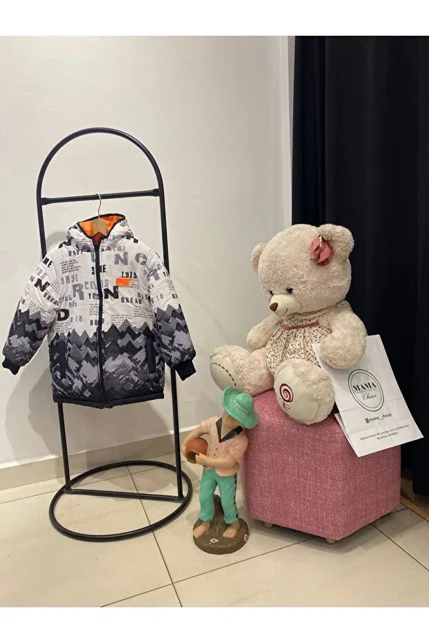 Детское пальто для девочек двустороннее Double sided coat Mama Choice, Orange — фото 2