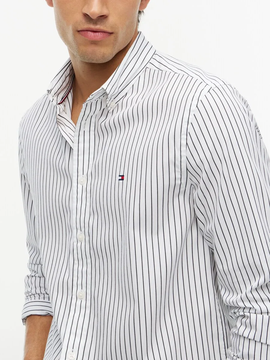 Рубашка на пуговицах TOMMY HILFIGER Regular fit 'Flex' белого цвета — фото 3