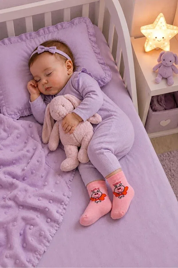 Детские носки с узором Organic cotton premium 4-piece baby & kids socks with fairy wings pattern Lakoren, White — фото 2