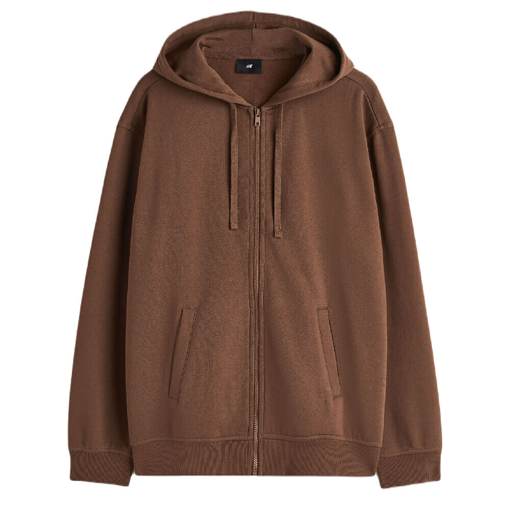 

Худи H&M Relaxed Fit Hooded Jacket, коричневый