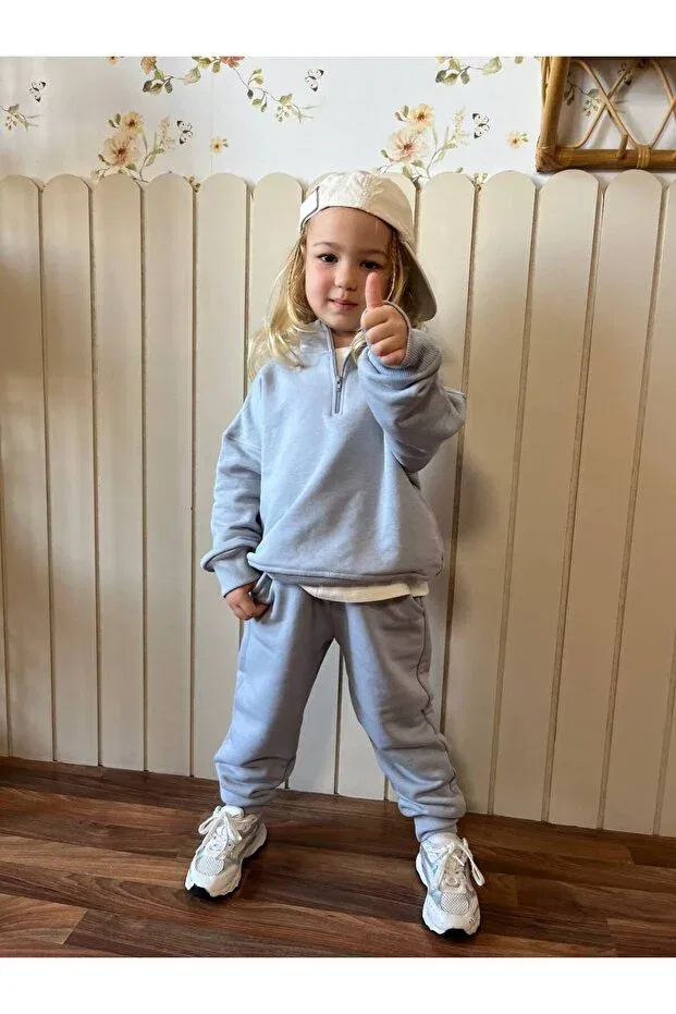 Детский спортивный комплект для девочек хлопковый Moda, Grey — фото 4