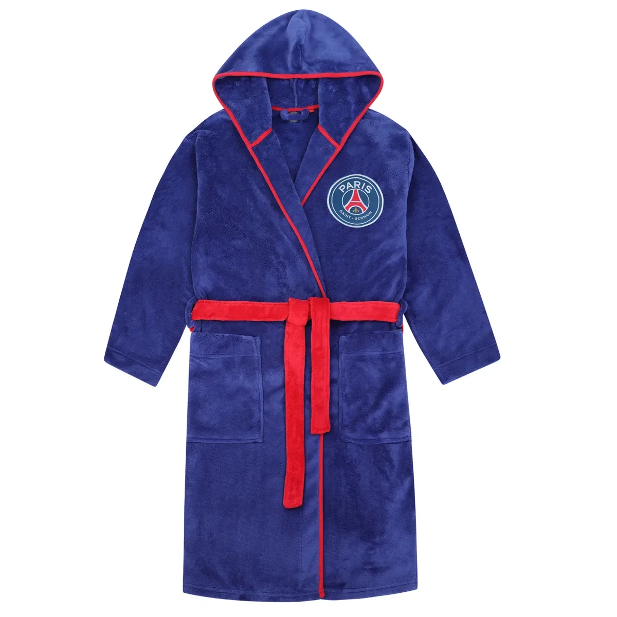 Детский халат с капюшоном из флиса Paris Saint Germain Fc, Blue