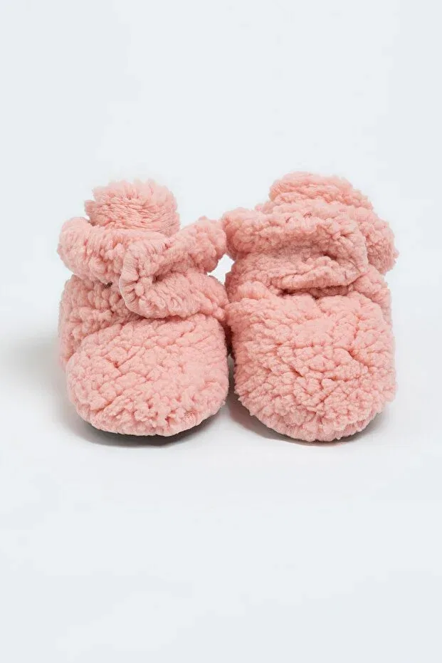Детские тапочки для новорожденных с принтом Babyzilla, Pink — фото 3
