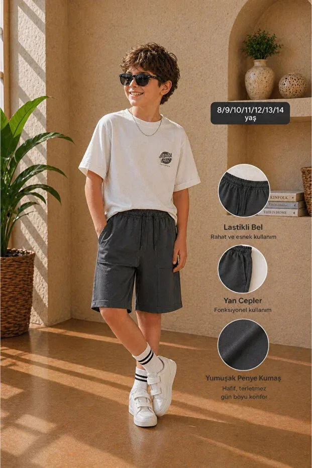 Детские шорты для мальчиков с боковыми карманами Nk Kids, Anthracite