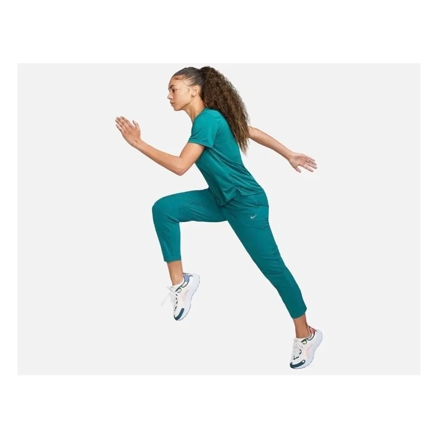 Женские спортивные брюки для бега с высокой посадкой, Dri-FIT Fast, Nike, Зеленый — фото 3