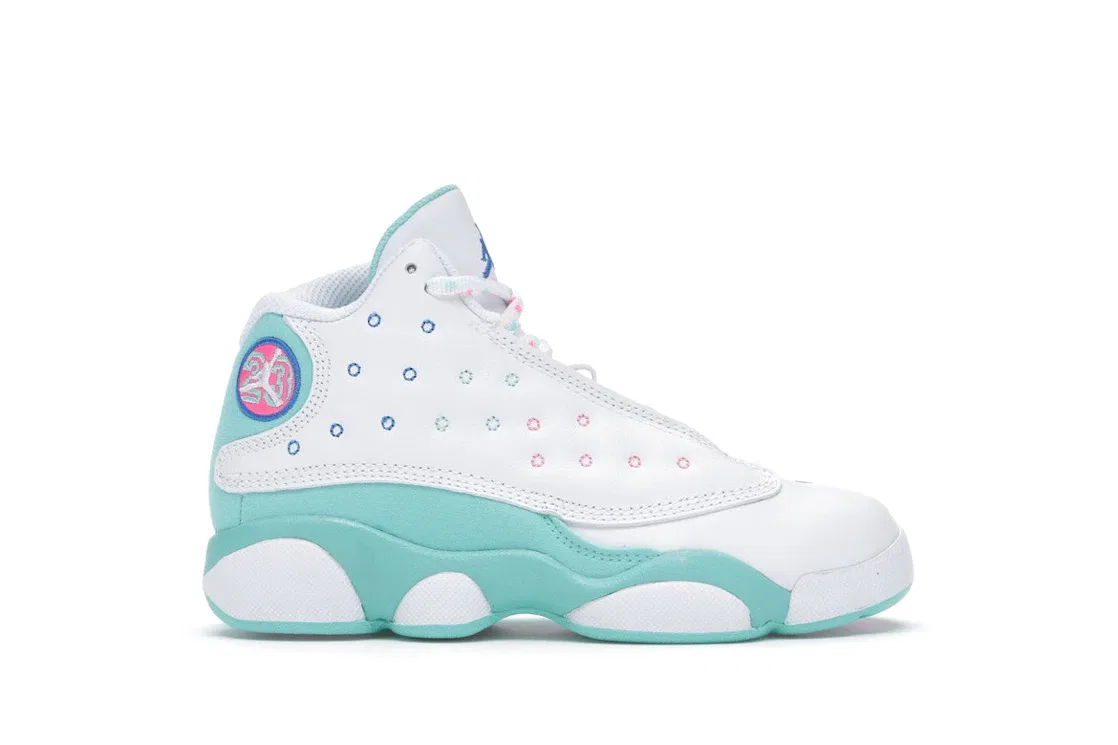 Детские кроссовки Lifestyle Jordan 13 Retro, White/Soar-Green-Pink