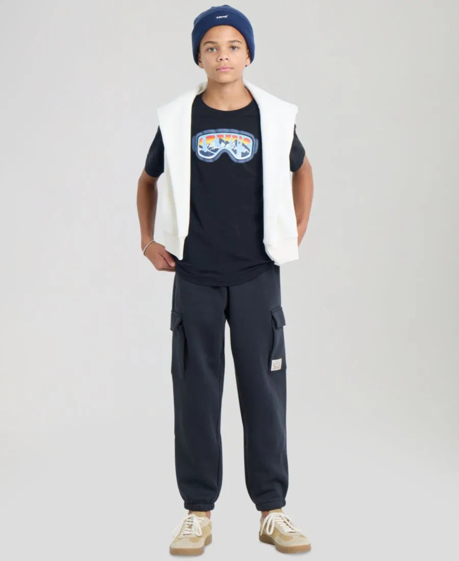 Футболка с графическим логотипом Goggle View для мальчиков 8-20 лет Levi'S, Jet Black — фото 2