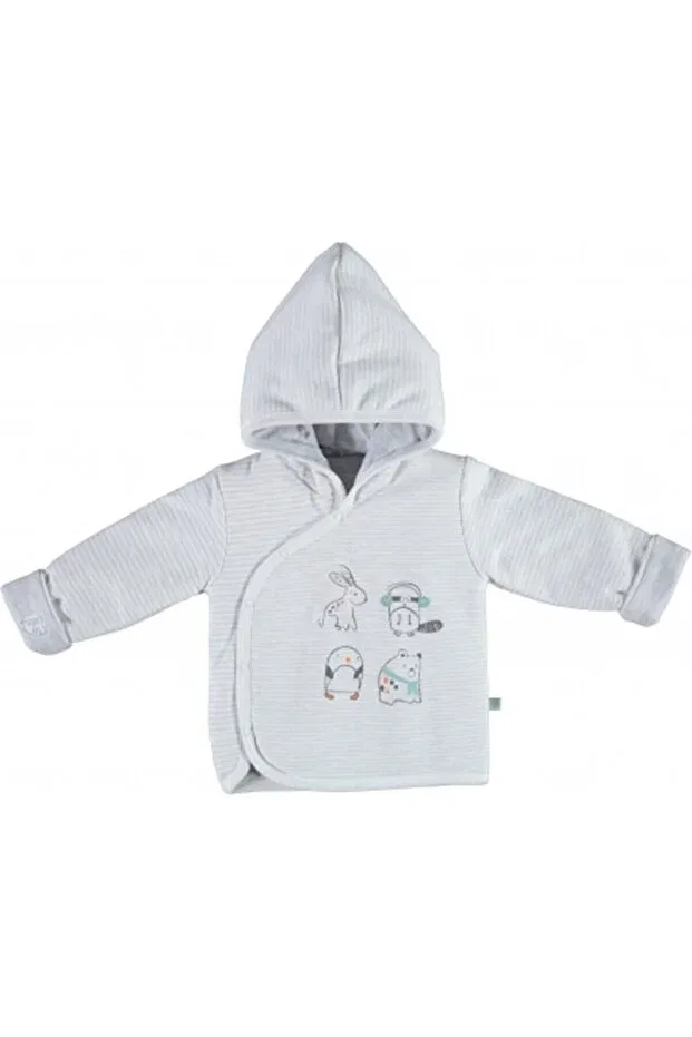 Детский кардиган для мальчиков органический хлопковый Baby Friends Baby Boy Organic Double-Sided Cardigan Generic Brands, Ecru