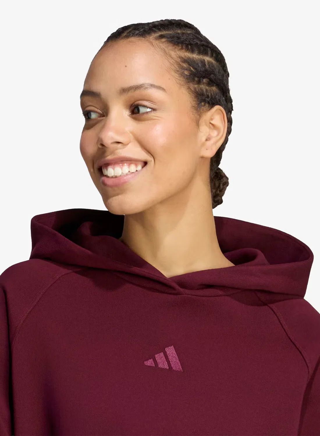Худи с логотипом Small Logo Adidas, бордовый — фото 3