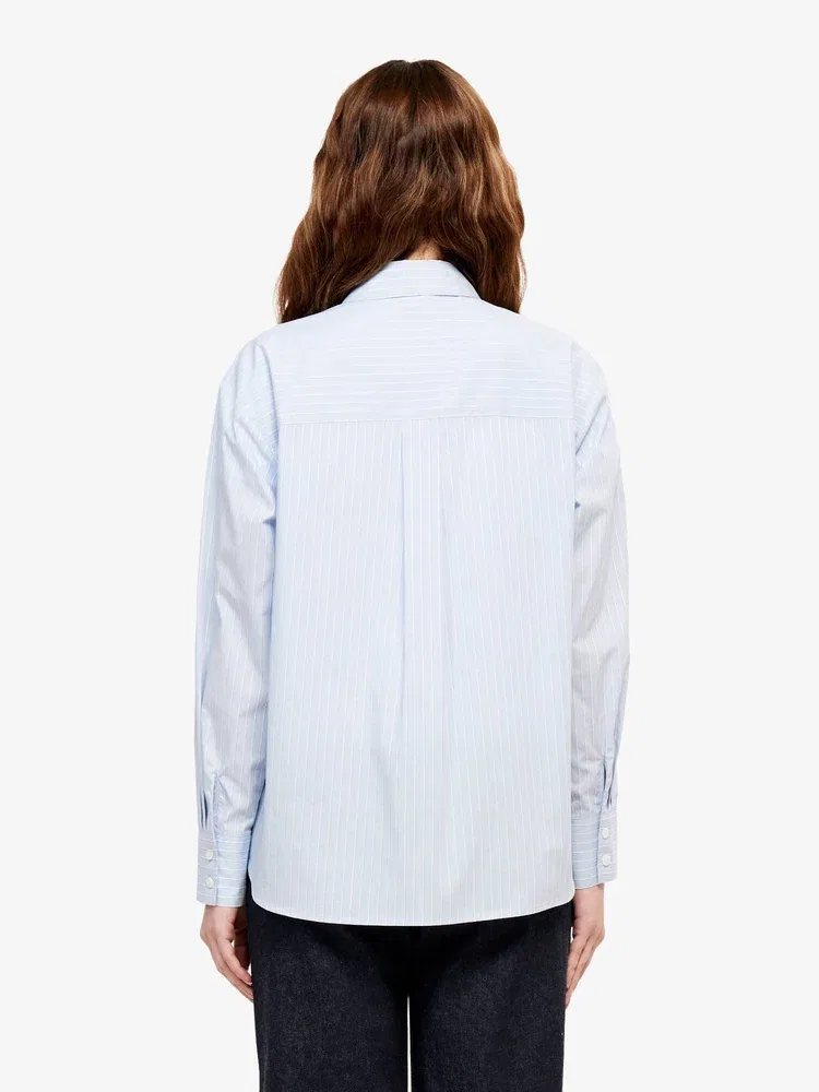 Рубашка LACOSTE полосатая с длинным рукавом, Light Blue — фото 3