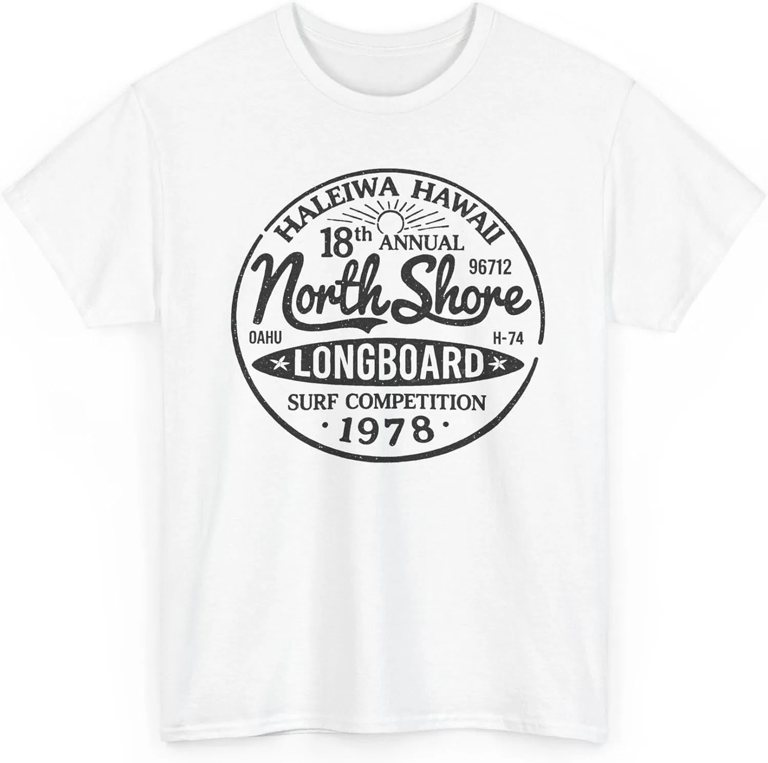 Женская футболка с принтом North Shore Longboard Gildan 5000, White — фото 3