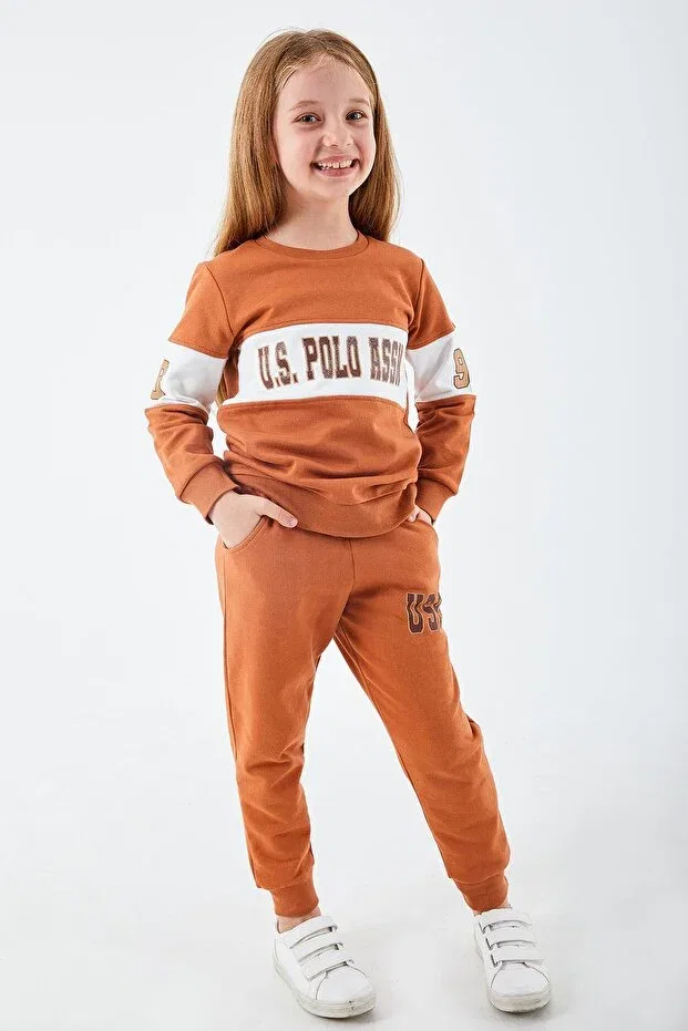 Детский спортивный костюм для девочек с принтом Classic Tile Girls Tracksuit Set U.S. Polo Assn., Tile