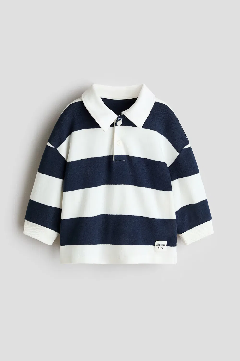 Хлопковая рубашка для регби H&M, Marineblau/Weiß