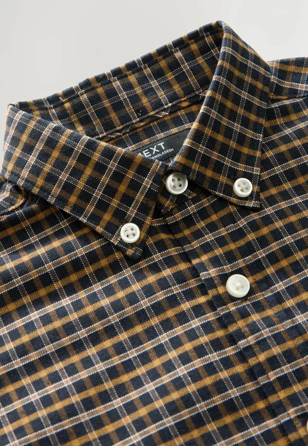 Рубашка из хлопка с эластаном Oxford - shirt Next, chocolate brown gingham, коричневый/шоколадный — фото 3