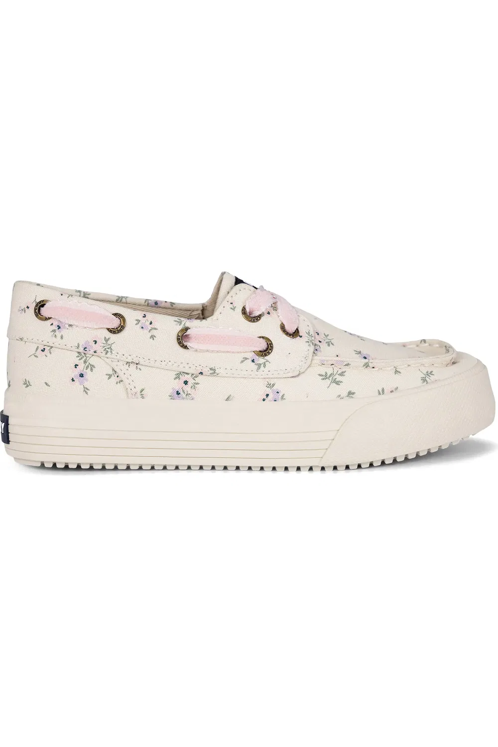Детские туфли-лодочки на платформе с системой шнуровки 360° Bahama Platform Sperry, Bone Disty Floral — фото 2
