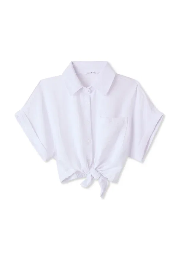 Блузка с коротким рукавом button-down blouse Terranova, Optical White, белый