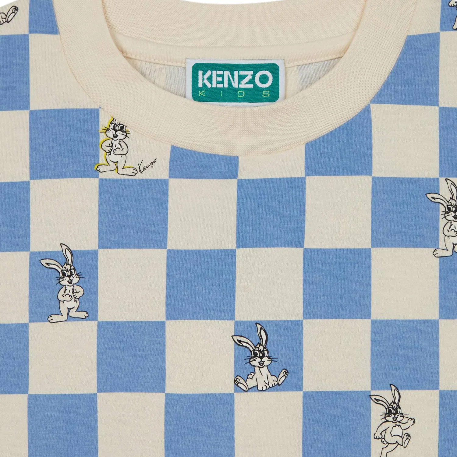 Детская футболка с круглым вырезом Sky Blue KENZO — фото 4