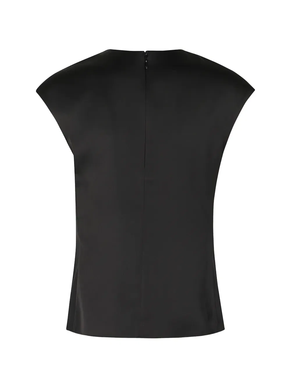 Плиссированная блузка из атласной ткани EMPORIO ARMANI, черный — фото 2