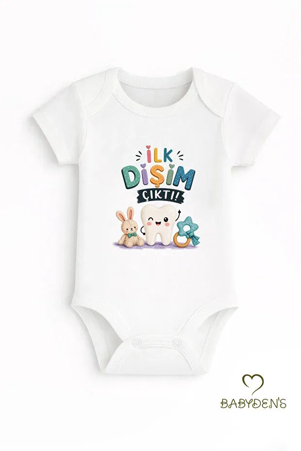 Детское боди с коротким рукавом с принтом My First Tooth Came Out Babyden'S, Short Sleeve — фото 2