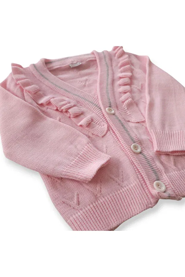 Детский кардиган для девочек вязаный Becol Baby, Pink — фото 2