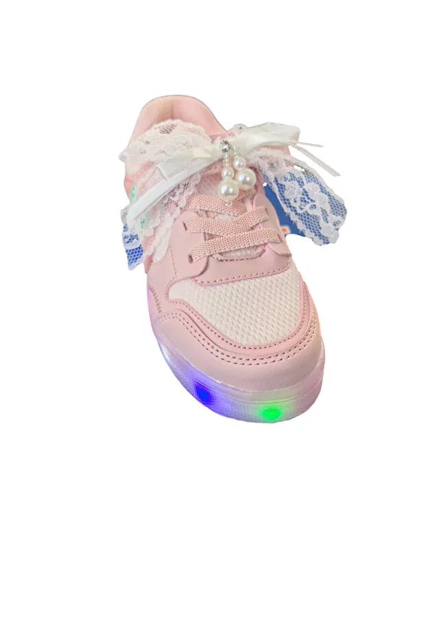 Детские спортивные кроссовки для девочек на шнуровке Konay 300 new season led lighted, Conpax, Pink — фото 2