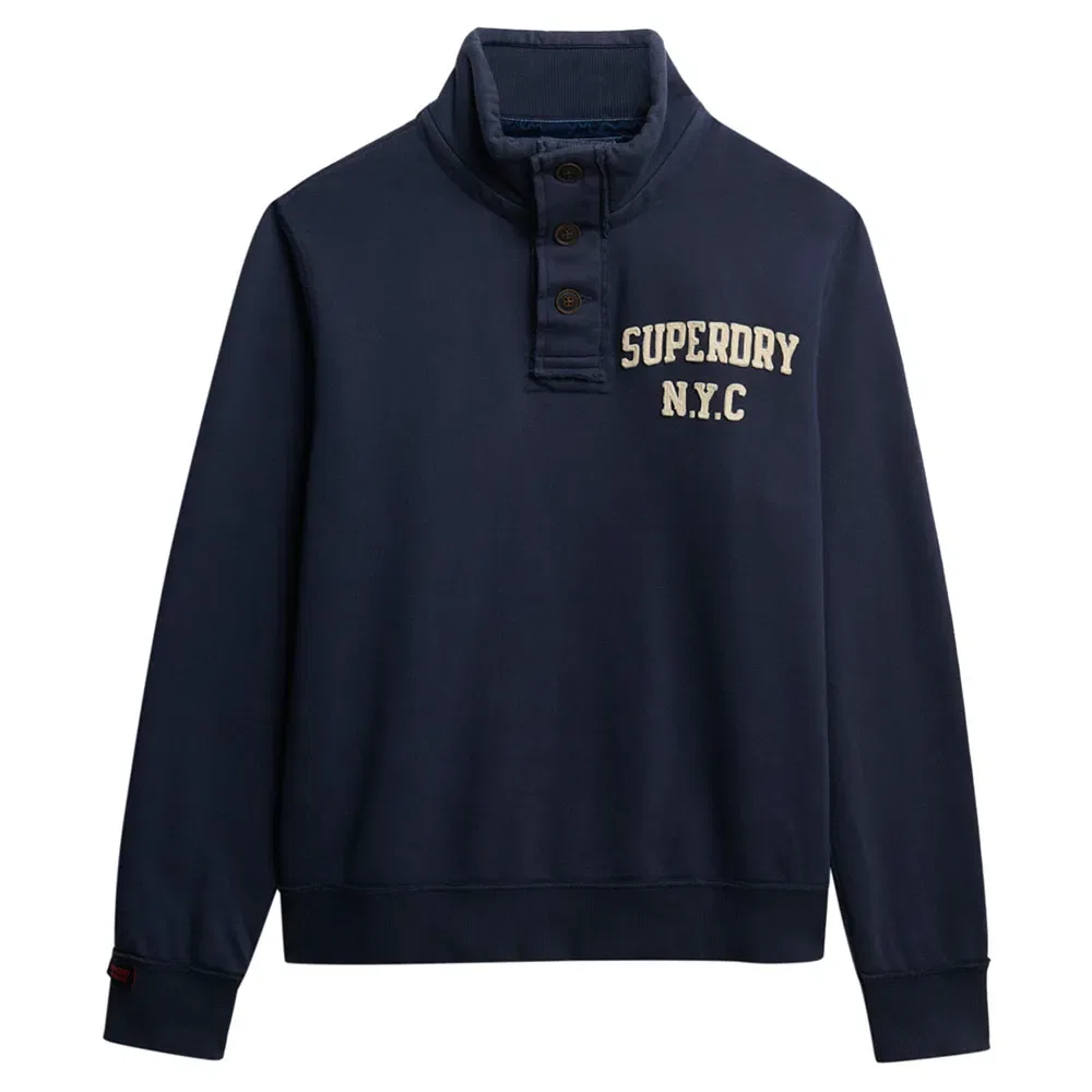 Мужской свитшот с полузастежкой Vintage Athletic Half Button Superdry, Blue — фото 3