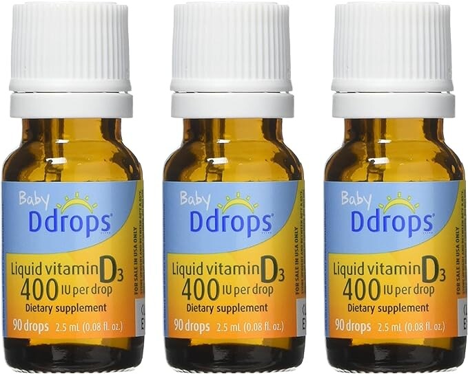 

Ddrops Baby, 400 МЕ, капли витамина D3, 90 штук (3 шт. в упаковке)
